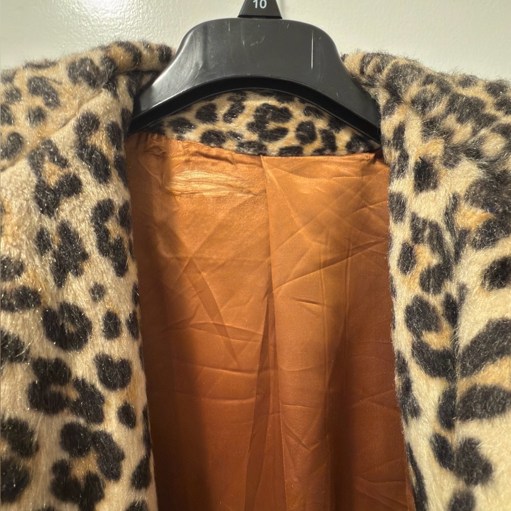 Leopard Print Faux Fur Coat - Picture 6 of 7